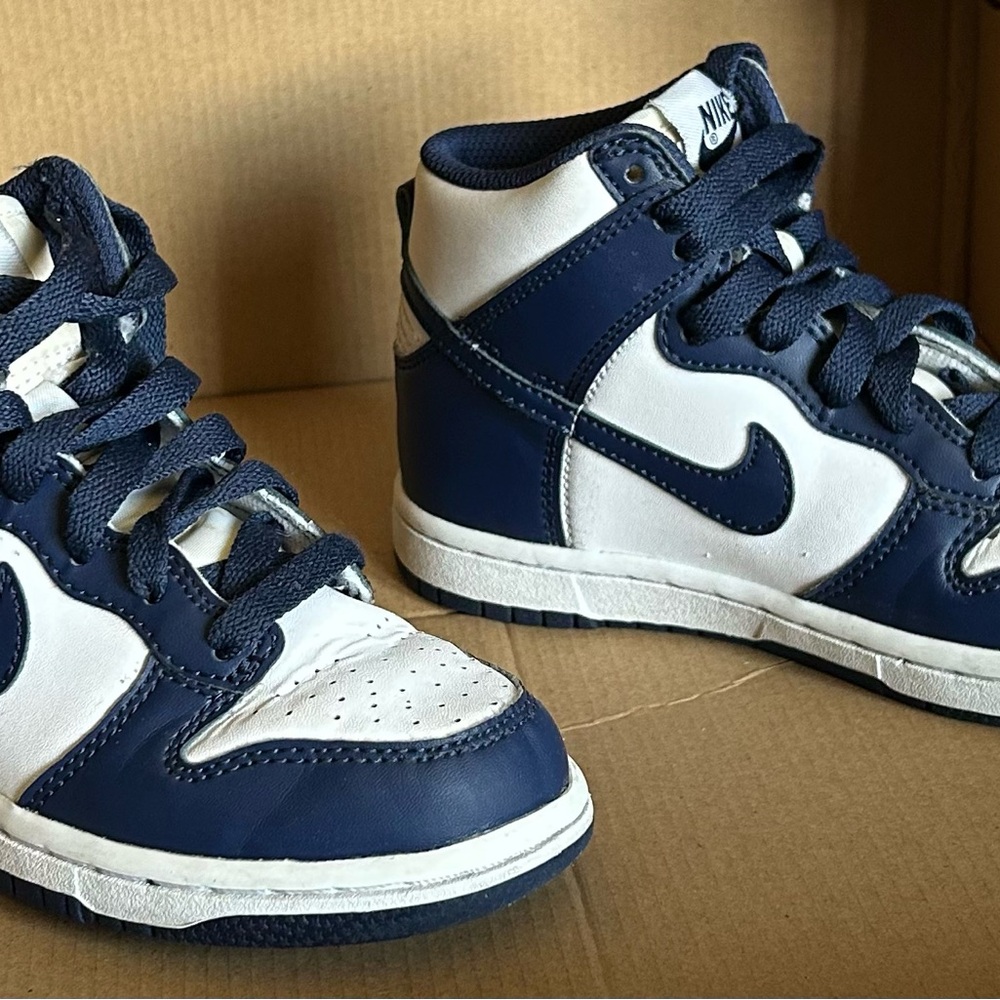 Nike Blue and White High-Top Sneakers